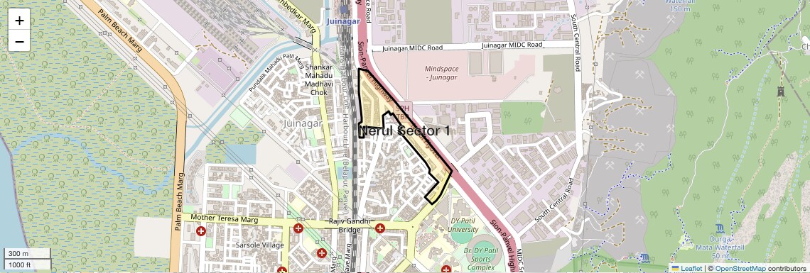 Location Map of Nerul Sector 1, Navi Mumbai