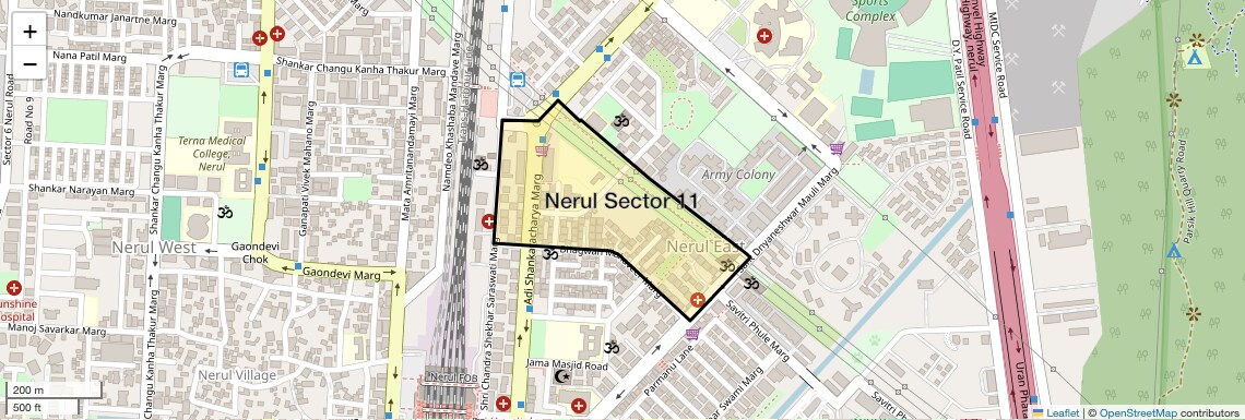 Location Map of Nerul Sector 11, Navi Mumbai