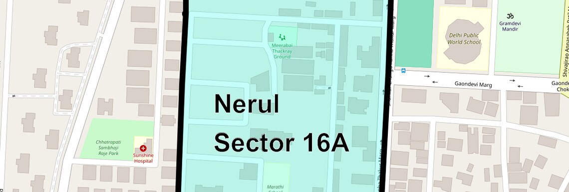 Location Map of Nerul Sector 16A, Navi Mumbai