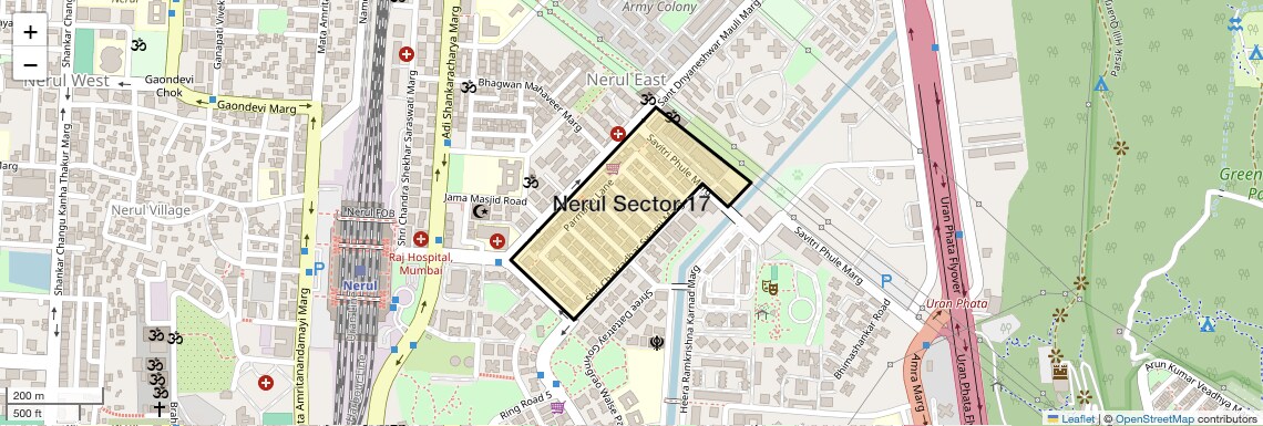 Location Map of Nerul Sector 17, Navi Mumbai