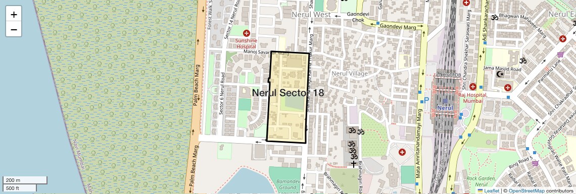Location Map of Nerul Sector 18, Navi Mumbai
