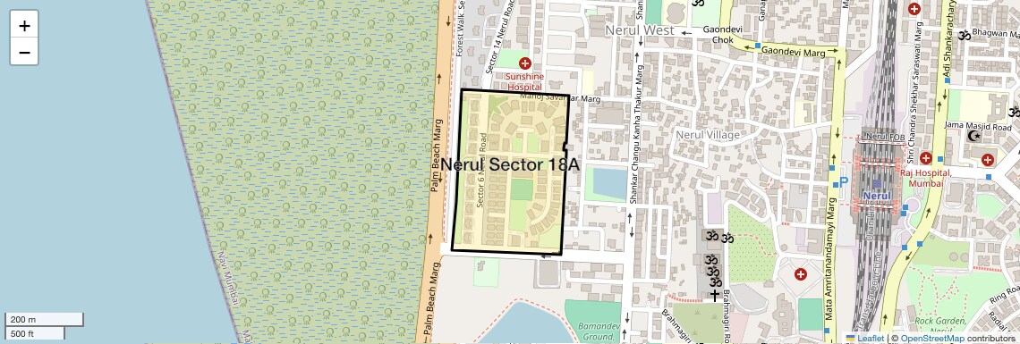 Location Map of Nerul Sector 18A, Navi Mumbai
