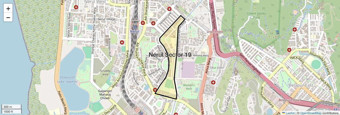 Location Map of Nerul Sector 19, Navi Mumbai
