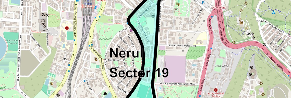 Location Map of Nerul Sector 19, Navi Mumbai