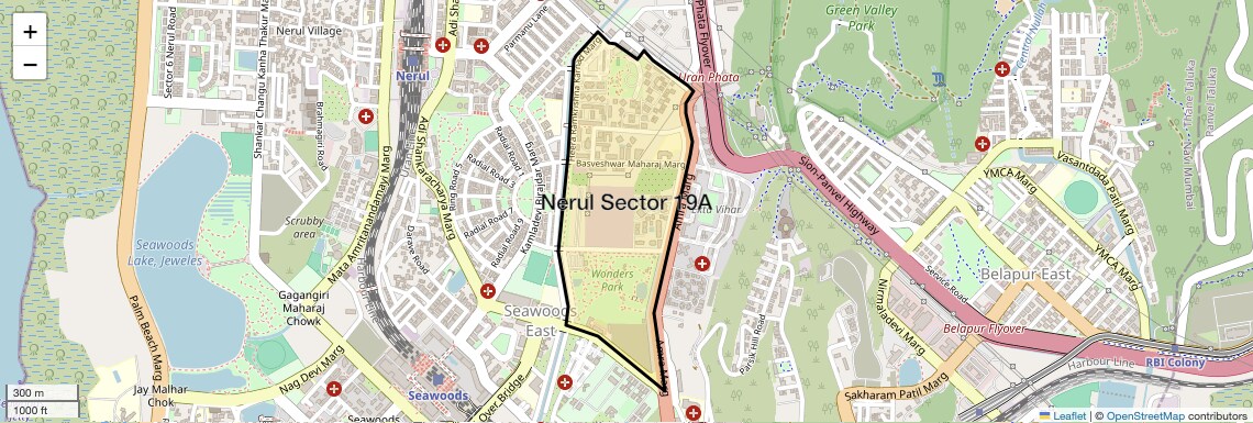 Location Map of Nerul Sector 19A, Navi Mumbai