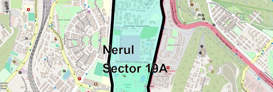 Location Map of Nerul Sector 19A, Navi Mumbai