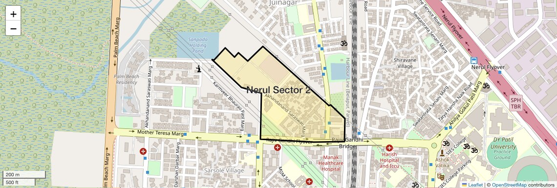 Location Map of Nerul Sector 2, Navi Mumbai