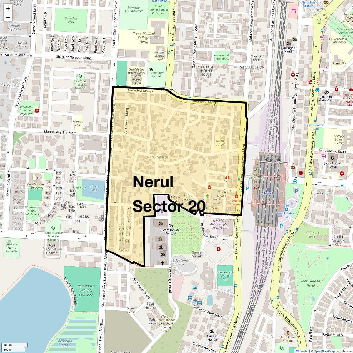 Location Map of Nerul Sector 20, Navi Mumbai