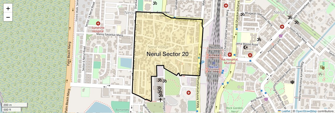 Location Map of Nerul Sector 20, Navi Mumbai