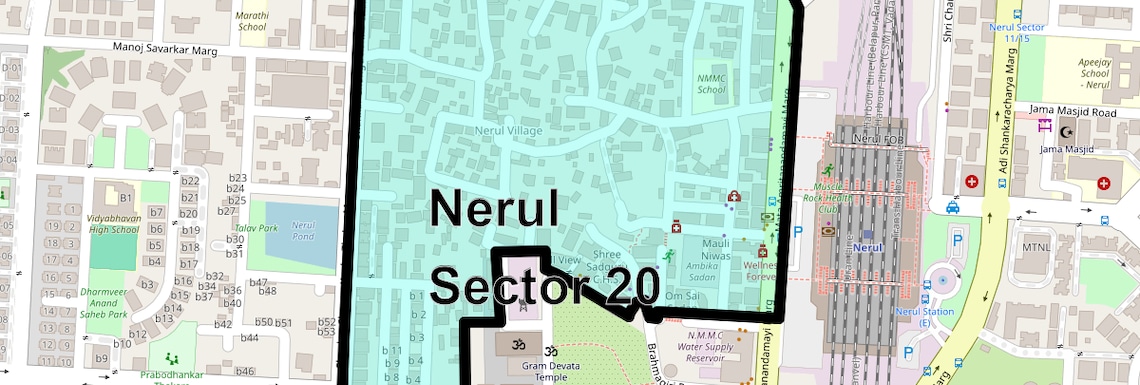 Location Map of Nerul Sector 20, Navi Mumbai