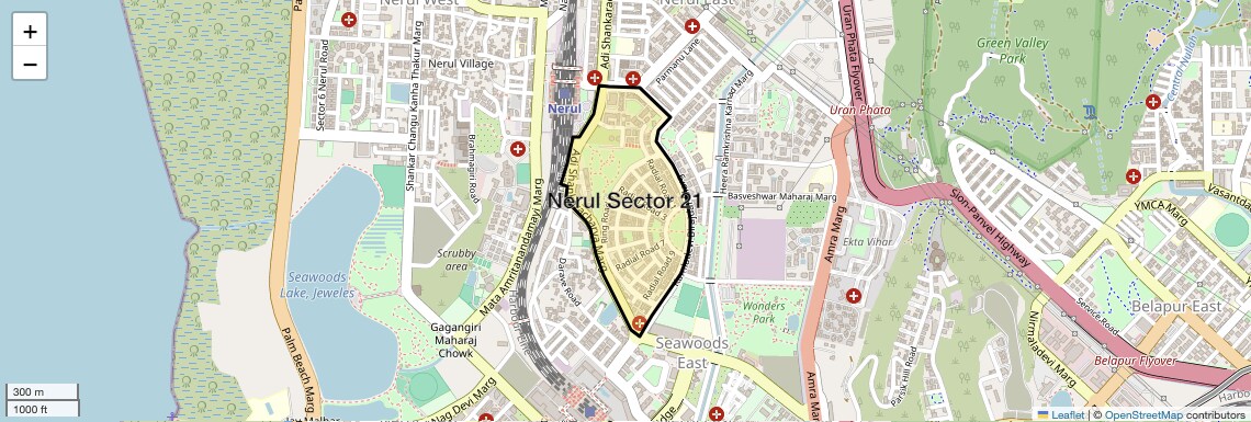 Location Map of Nerul Sector 21, Navi Mumbai
