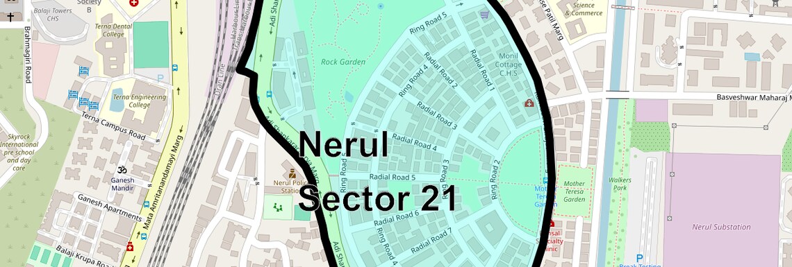 Location Map of Nerul Sector 21, Navi Mumbai