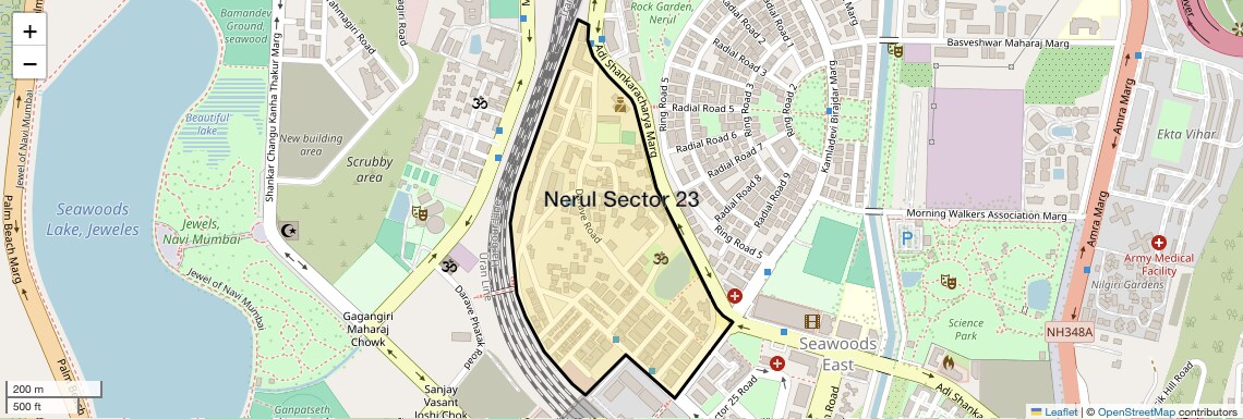 Location Map of Nerul Sector 23, Navi Mumbai
