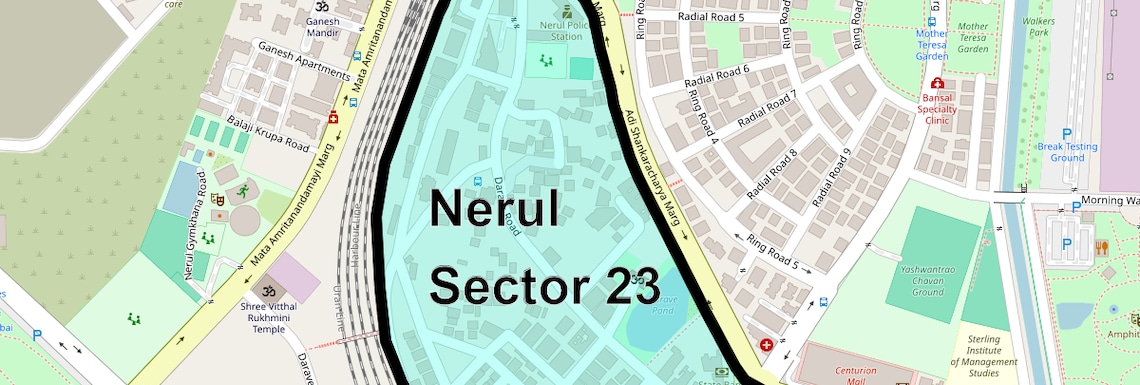 Location Map of Nerul Sector 23, Navi Mumbai