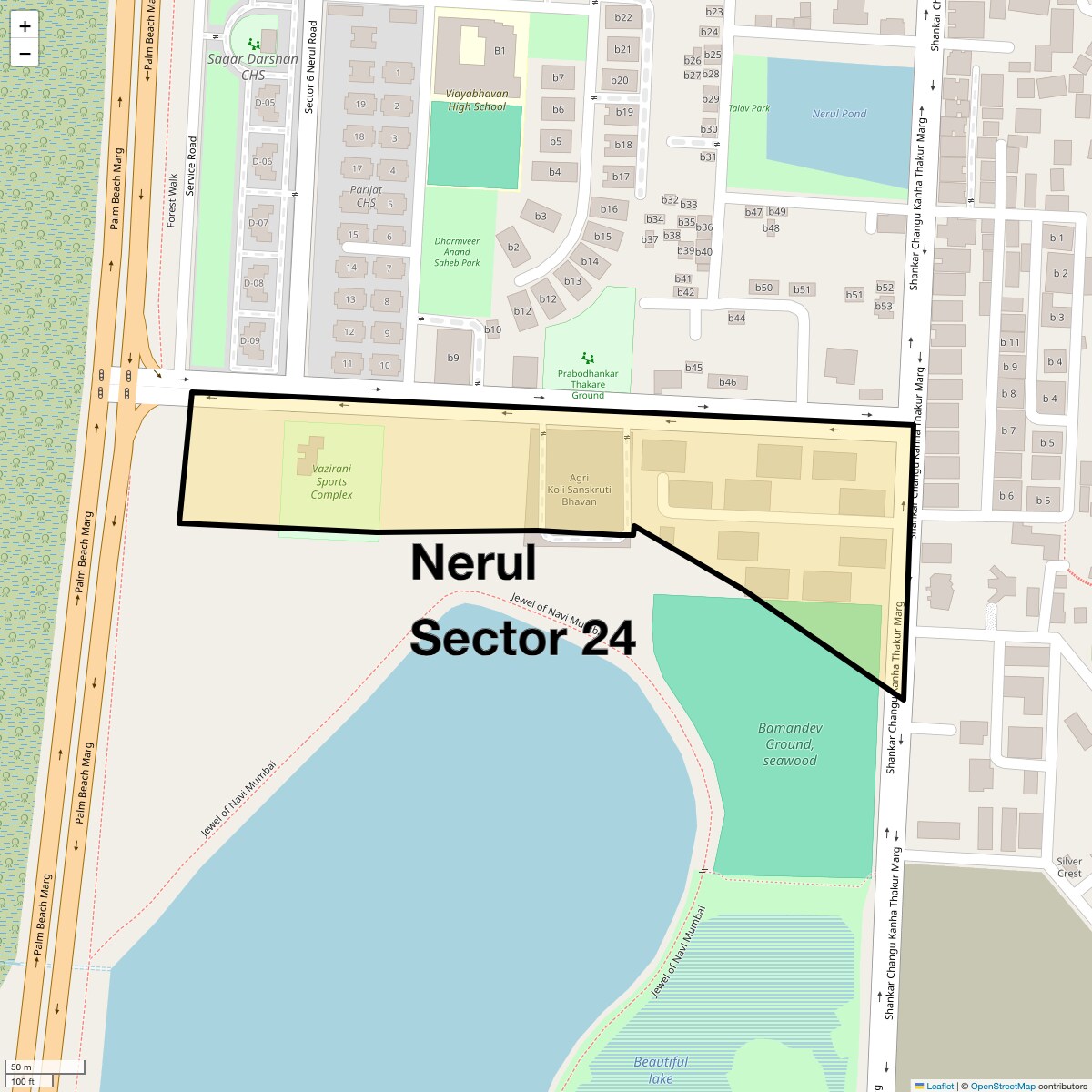 Location Map of Nerul Sector 24, Navi Mumbai