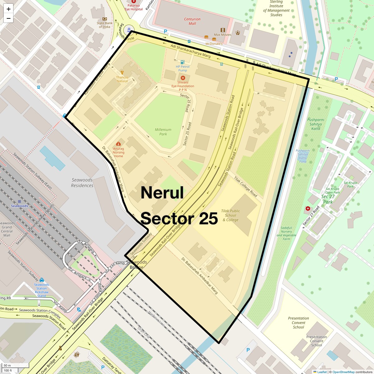Location Map of Nerul Sector 25, Navi Mumbai
