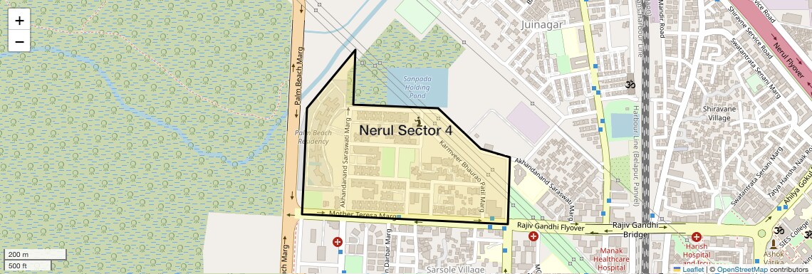 Location Map of Nerul Sector 4, Navi Mumbai