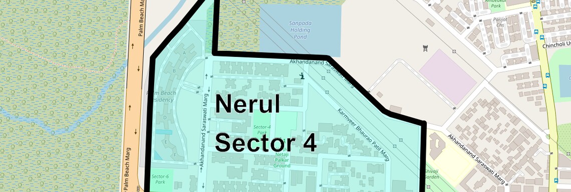 Location Map of Nerul Sector 4, Navi Mumbai