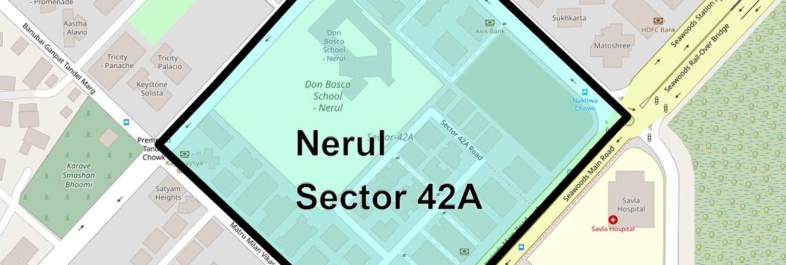 Location Map of Nerul Sector 42a, Navi Mumbai