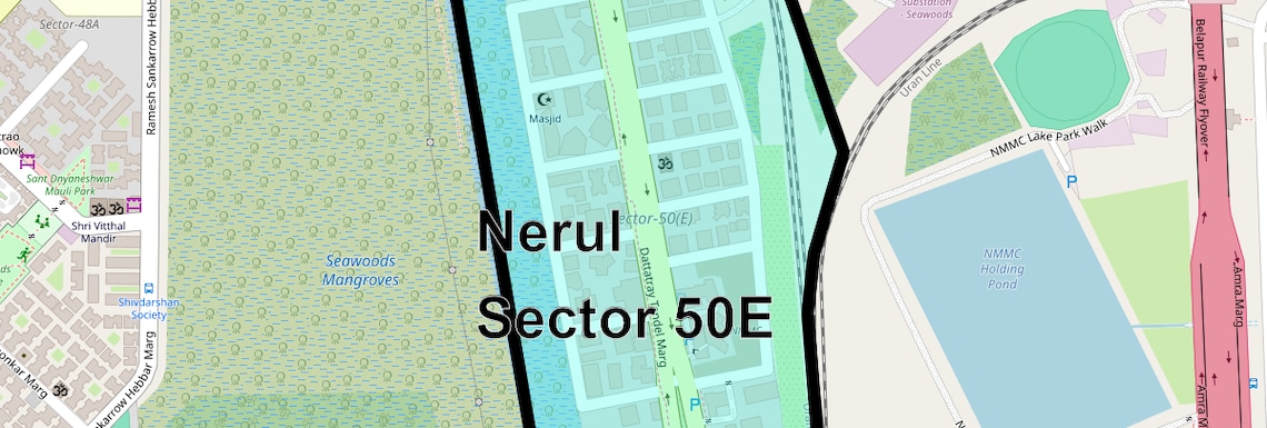 Location Map of Nerul Sector 50E, Navi Mumbai