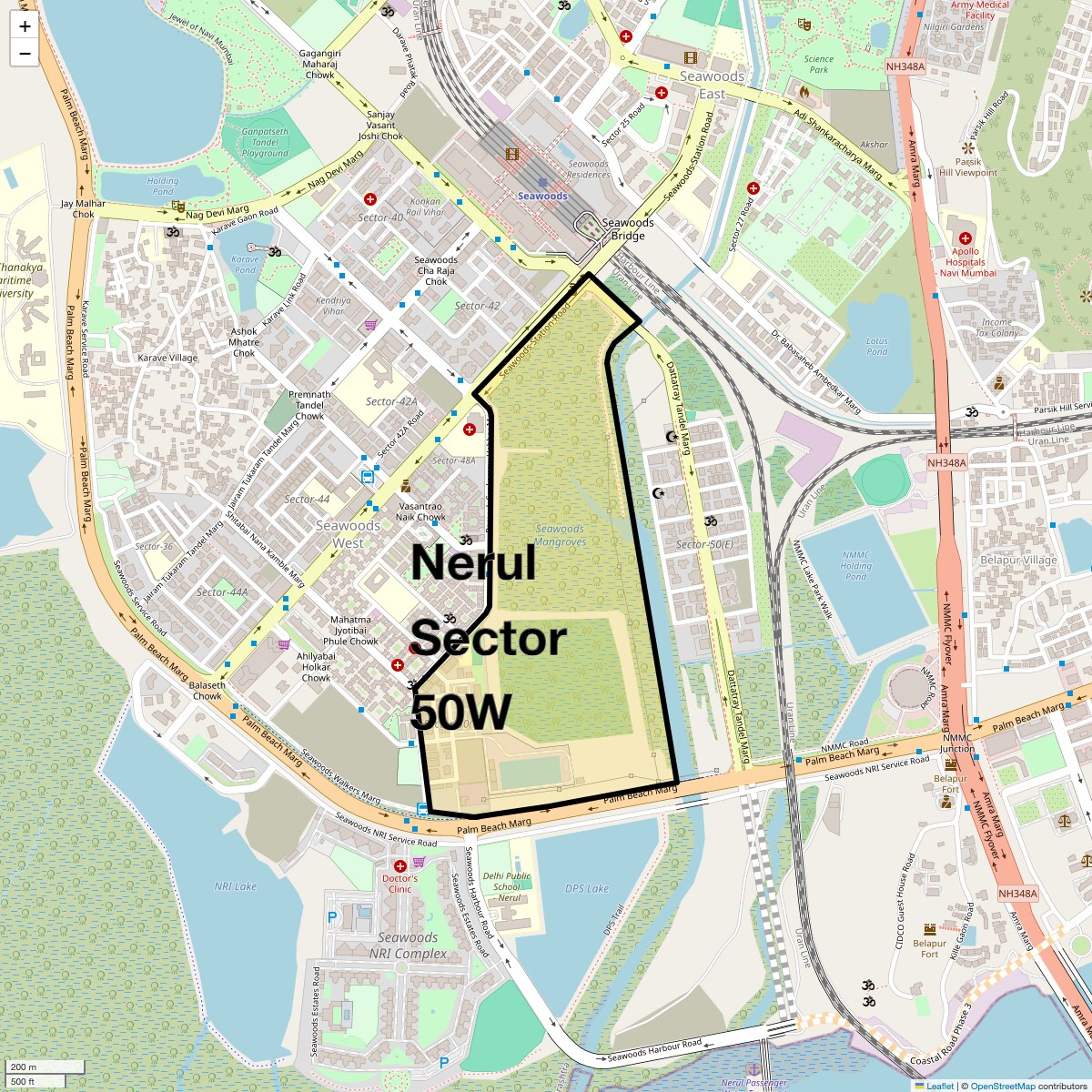 Location Map of Nerul Sector 50W, Navi Mumbai