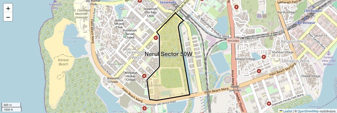 Location Map of Nerul Sector 50W, Navi Mumbai