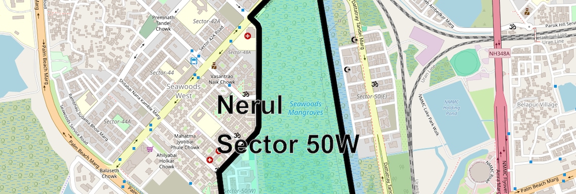 Location Map of Nerul Sector 50W, Navi Mumbai