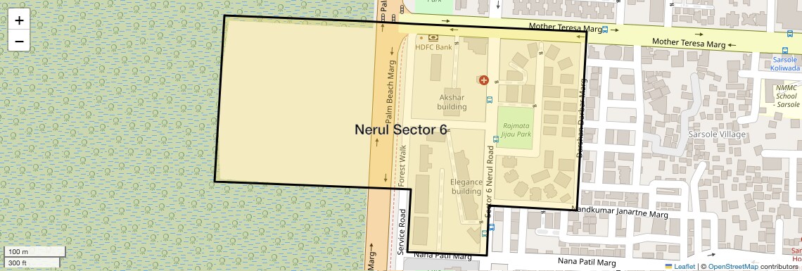 Location Map of Nerul Sector 6, Navi Mumbai