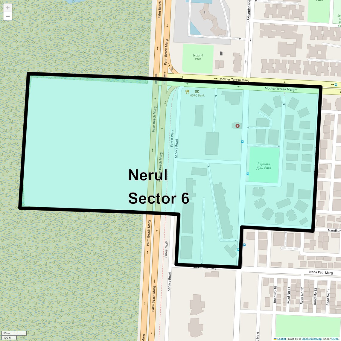 Location Map of Nerul Sector 6, Navi Mumbai