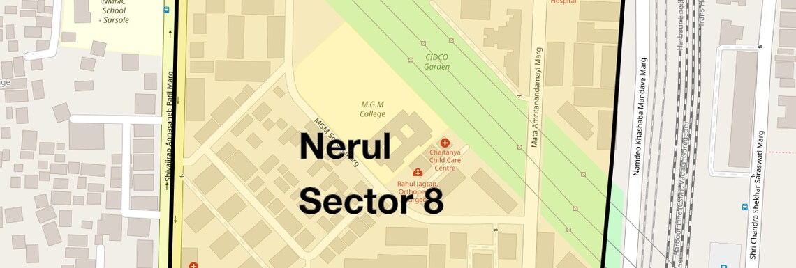Location Map of Nerul Sector 8, Navi Mumbai