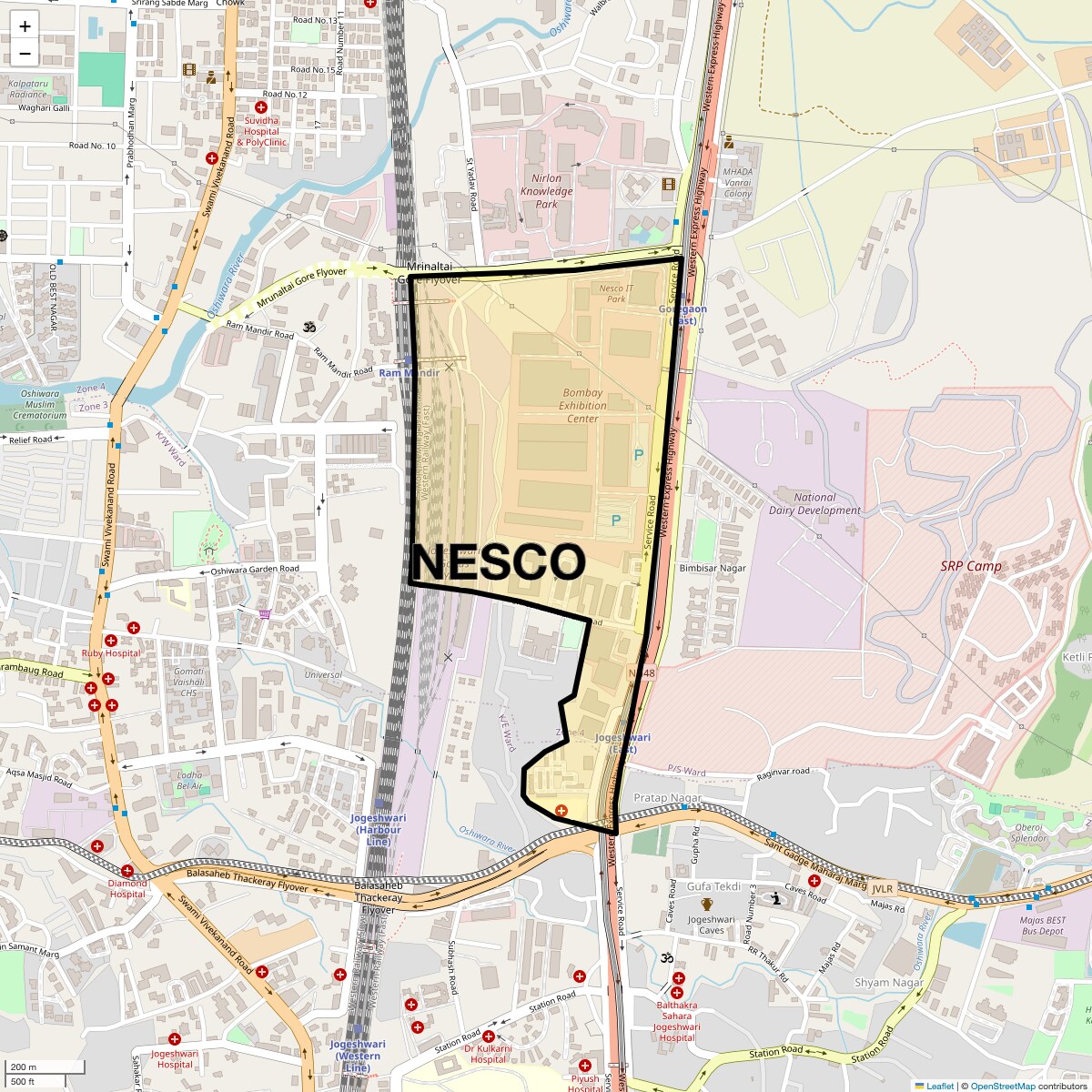 Location Map of Nesco, Mumbai