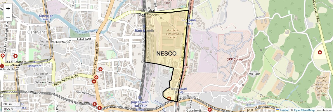 Location Map of NESCO, Mumbai