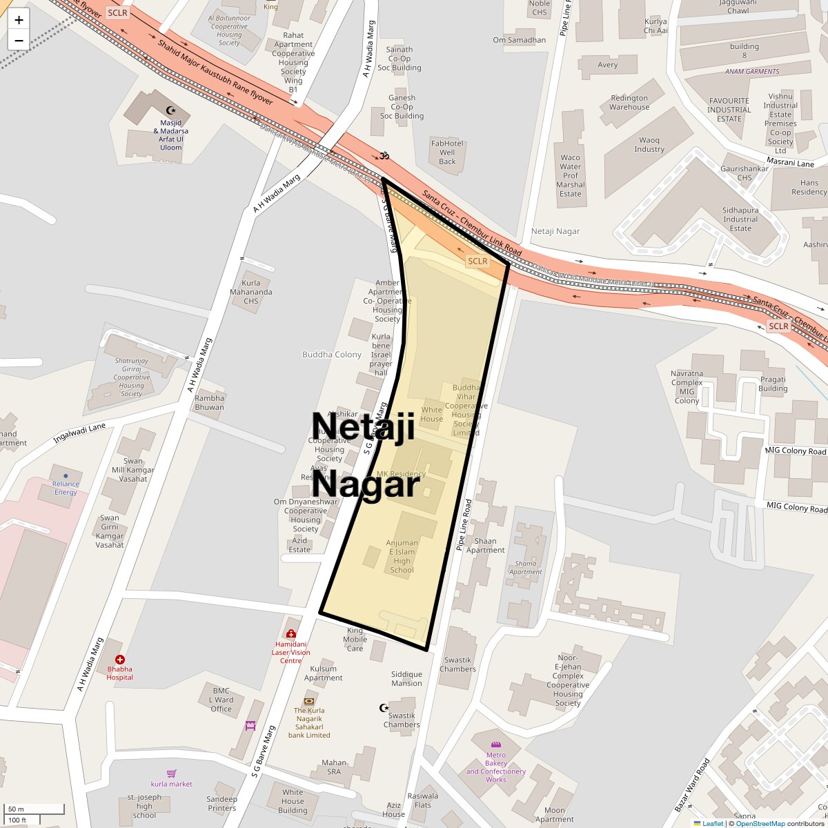 Location Map of Netaji Nagar, Mumbai