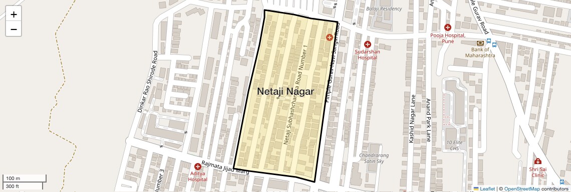 Location Map of Netaji Nagar, Pune