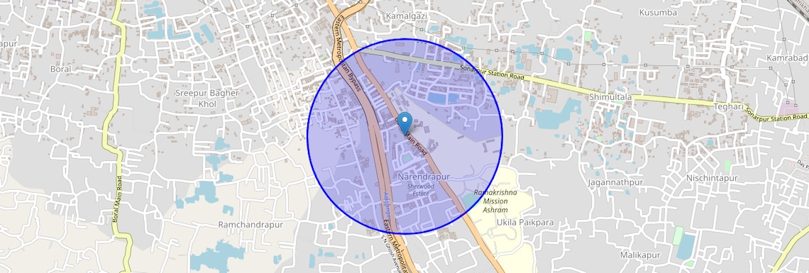 Location Map of Netaji Subhas Chandra Bose Road, Kolkata