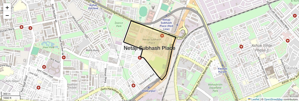 Location Map of Netaji Subhash Place, Delhi
