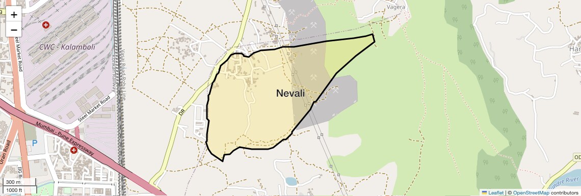 Location Map of Nevali, Navi Mumbai