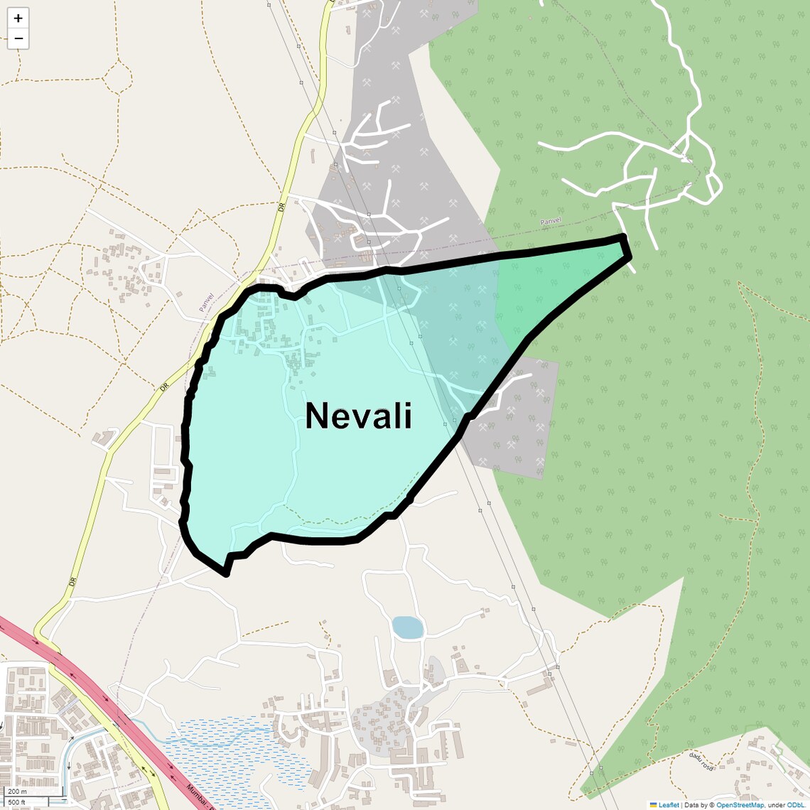 Location Map of Nevali, Navi Mumbai