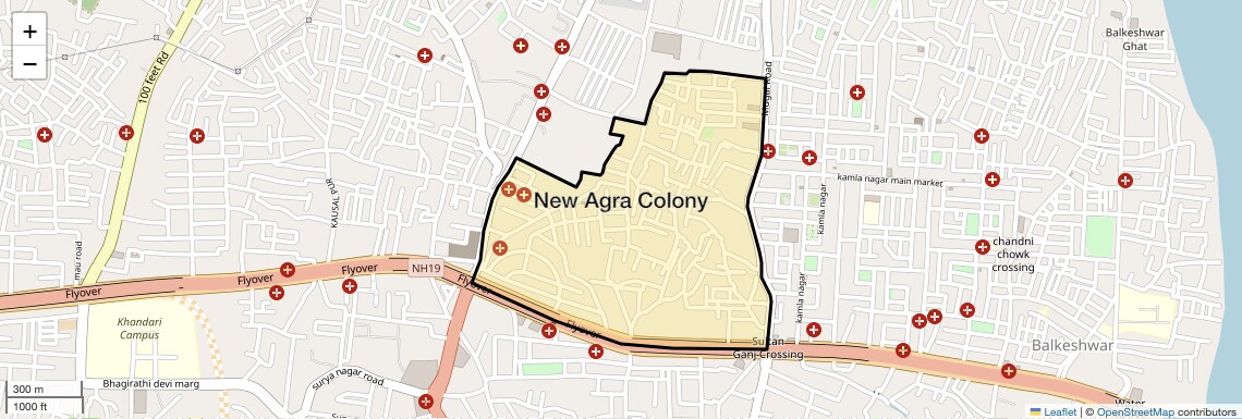 Location Map of New Agra Colony, Agra