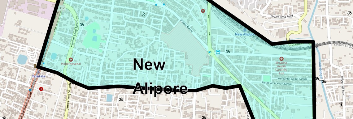 Location Map of New Alipore, Kolkata