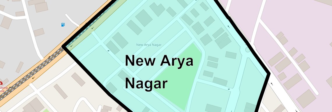 Location Map of New Arya Nagar, Ghaziabad