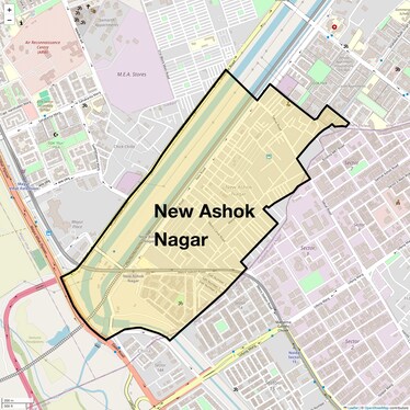 Location Map of New Ashok Nagar, Delhi