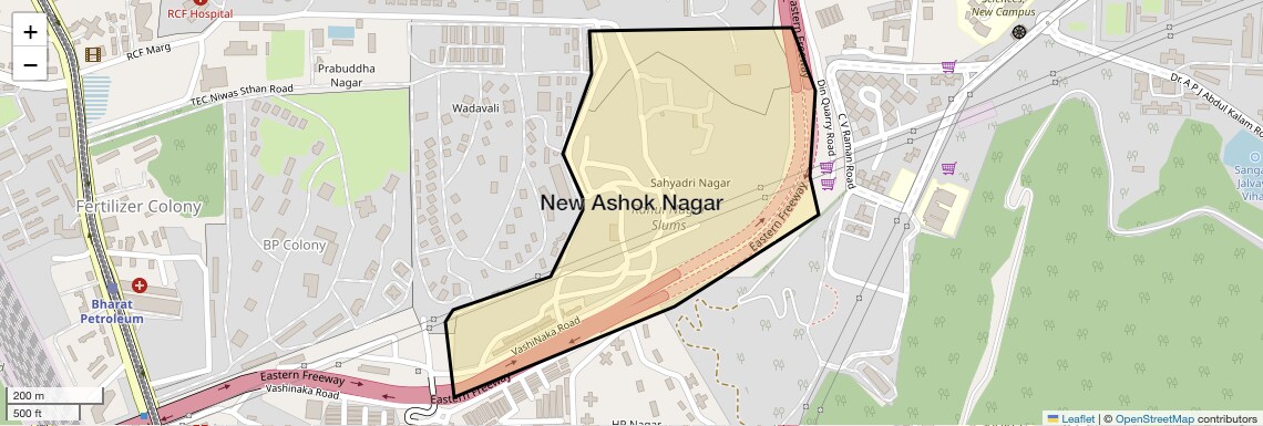 Location Map of New Ashok Nagar, Mumbai