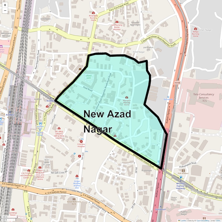 Location Map of New Azad Nagar