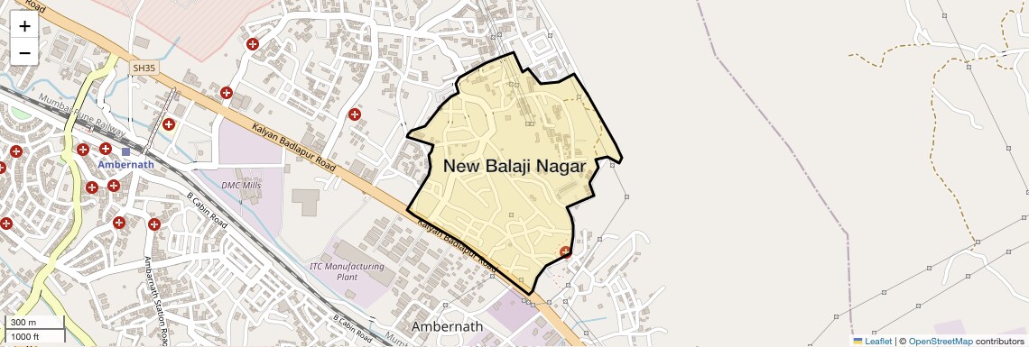 Location Map of New Balaji Nagar, Thane