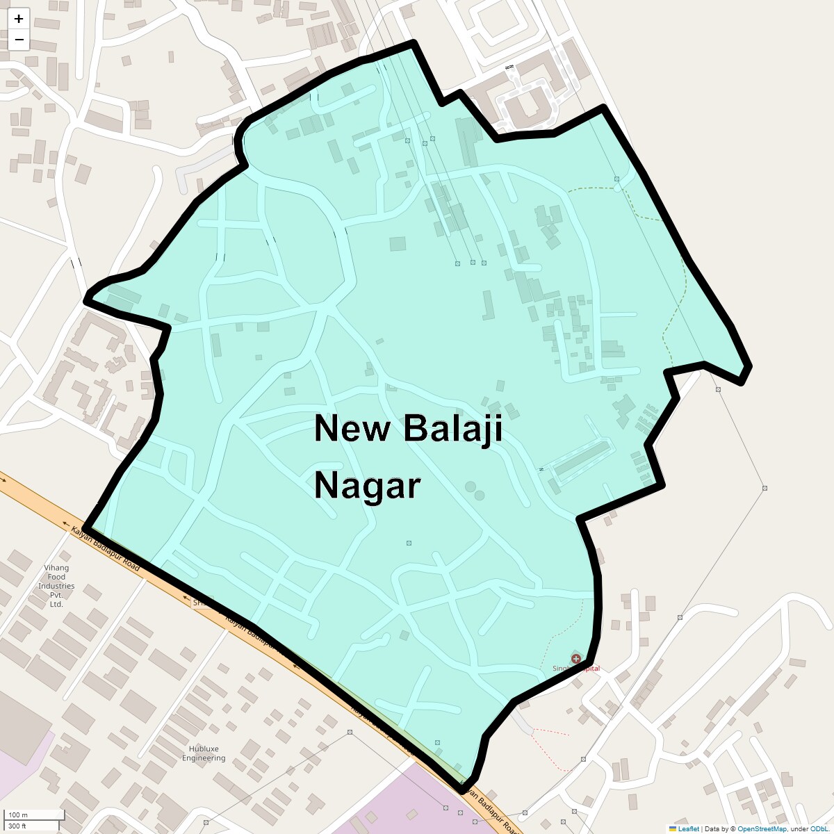 Location Map of New Balaji Nagar, Thane