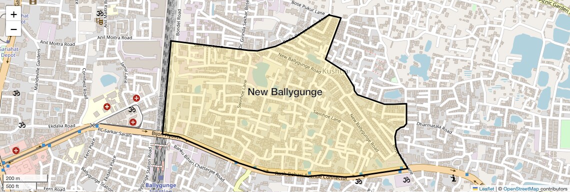 Location Map of New Ballygunge, Kolkata
