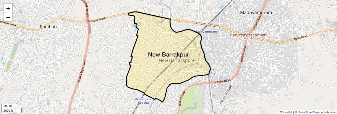 Location Map of New Barrakpur, Kolkata