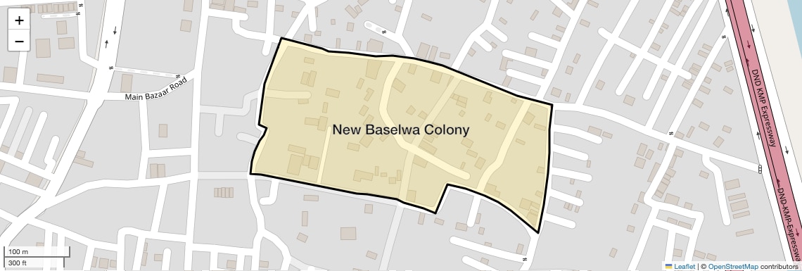 Location Map of New Baselwa Colony, Faridabad