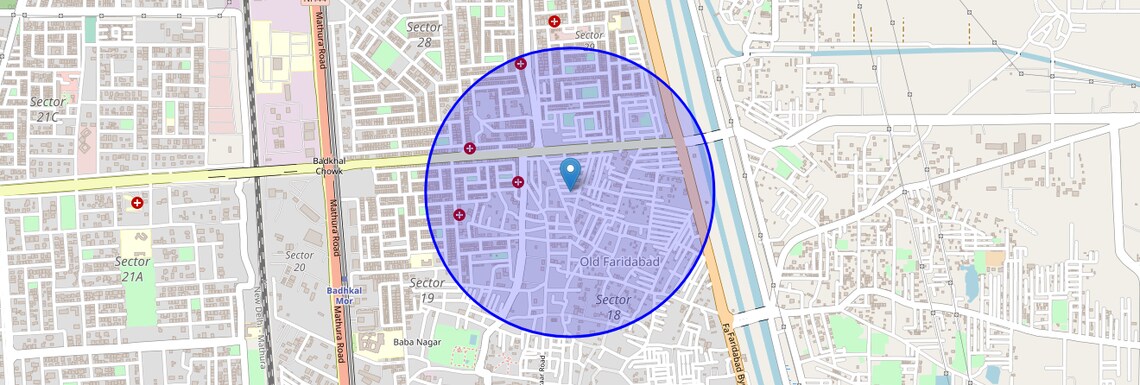 Location Map of New Bhoor Colony, Faridabad